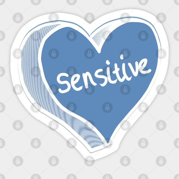 Sensitive Blue Love Heart Sticker by ROLLIE MC SCROLLIE